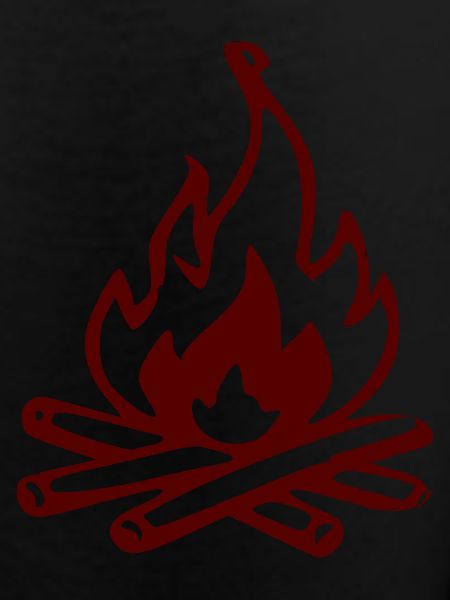 Campfire Silhouette Red