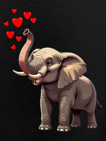 Elephant with hearts
