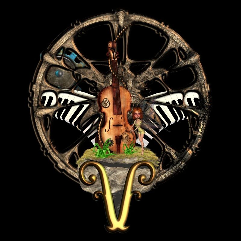 Violon steampunk avec petite fée