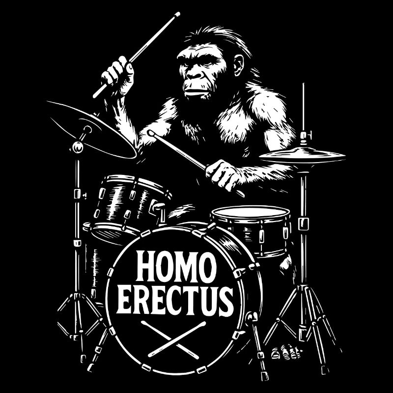 Progressiver Homo Erectus Ape mit Trommeln Geschenk