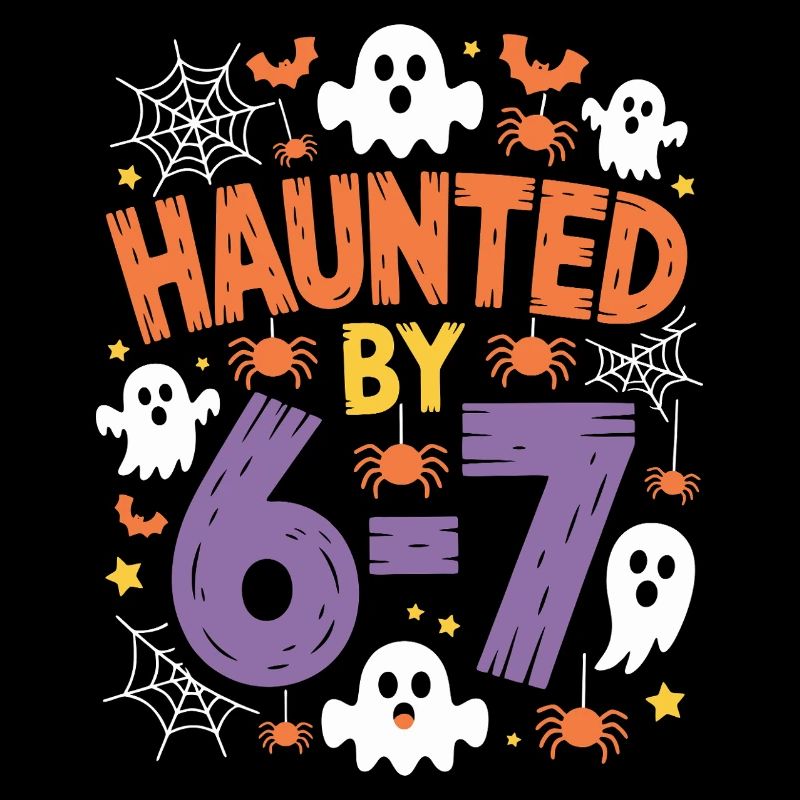 Haunted by 6-7 Halloween Math Pun Design