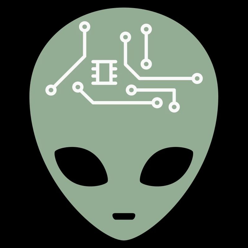 Alien Head avec circuits (trois couleurs)