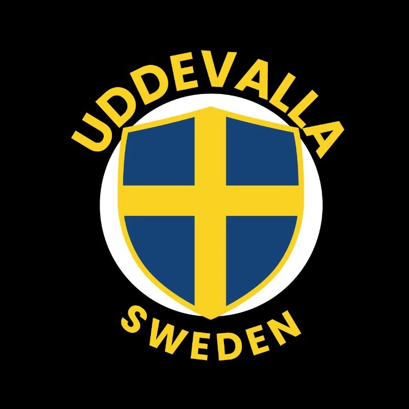 Swedish Shield Emblem with Flag