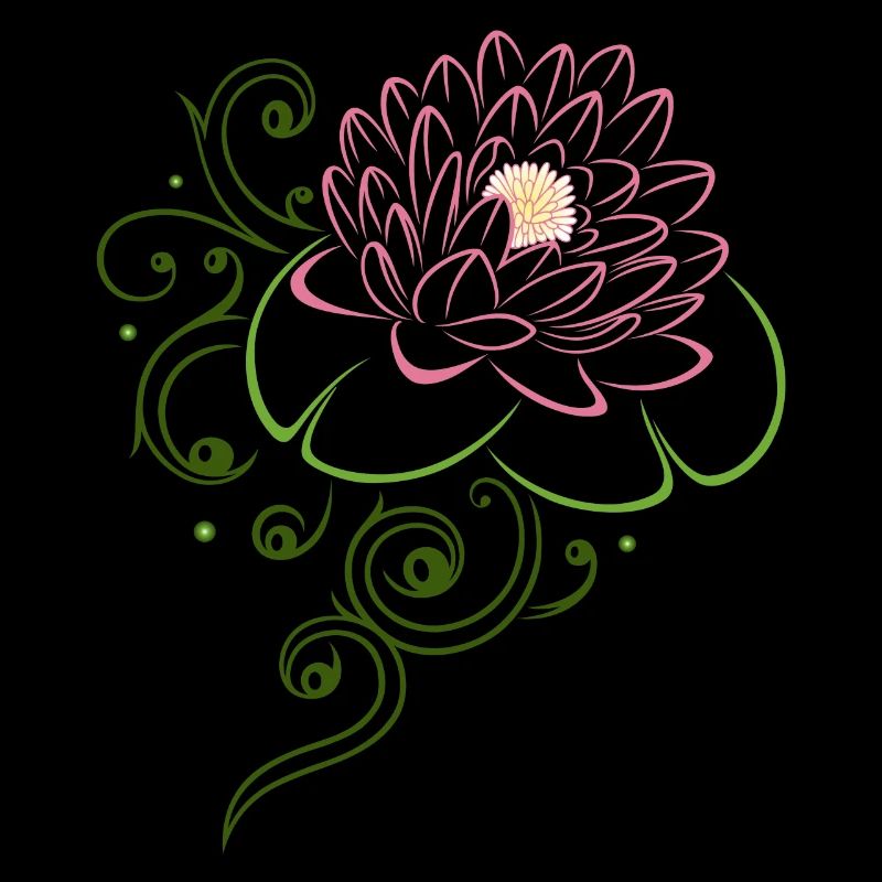 Fleur de lotus avec des feuilles de nénuphar. Lotus.
