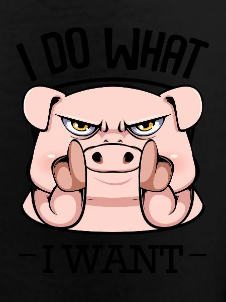 Angry pig finger pointing