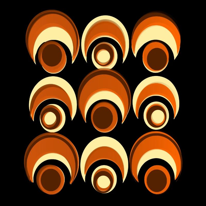 60s 70s Retro Pattern Circle Style Pattern