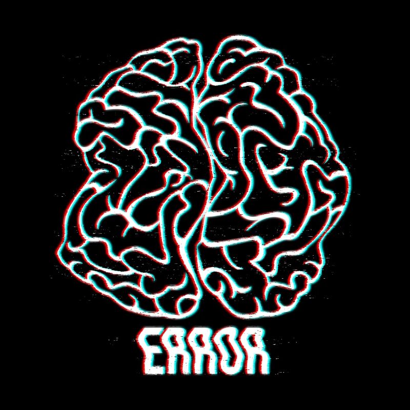 Neon Glitch Brain Error