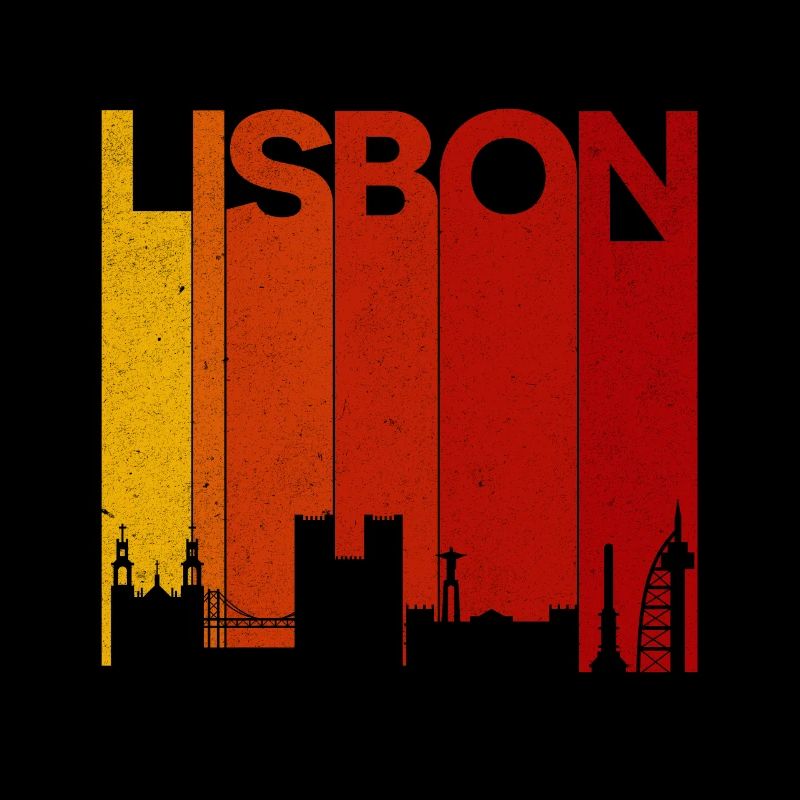 Lisbon Skyline Gradient Sunset