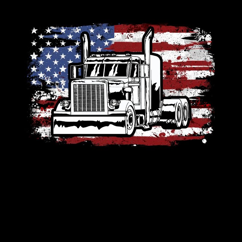 Camion USA Drapeau Chauffeur de camion