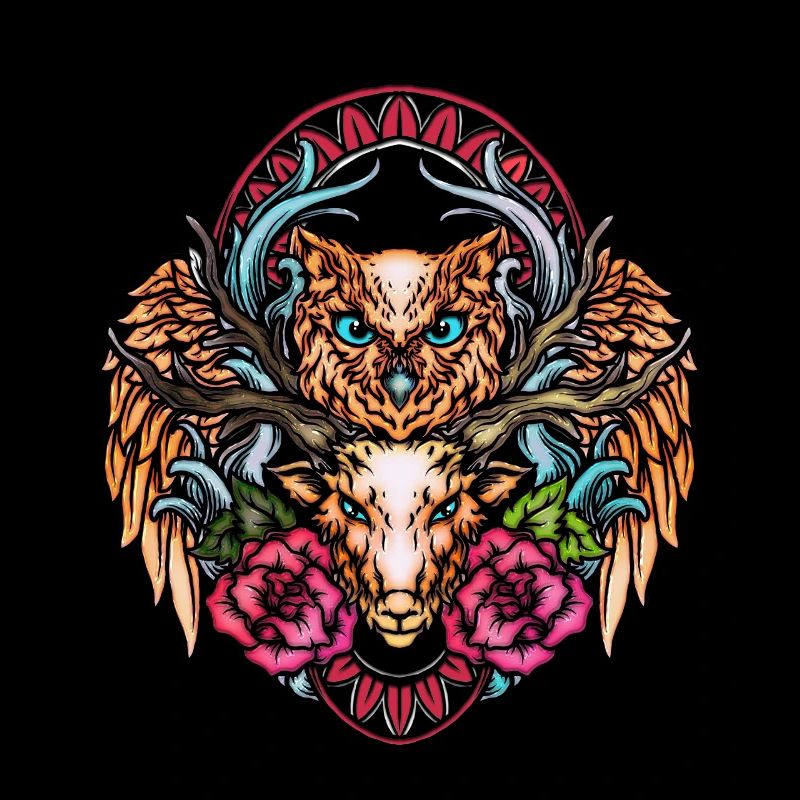 Atemberaubende bunte Eule