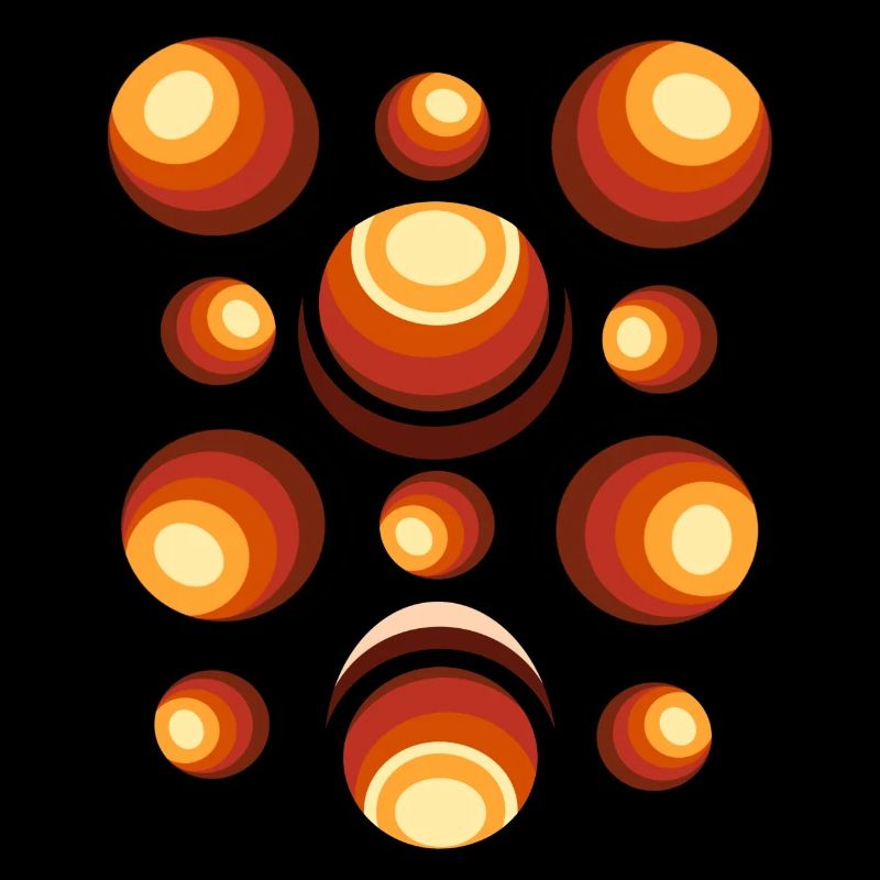 Retro Circle Pattern 70s Crescent