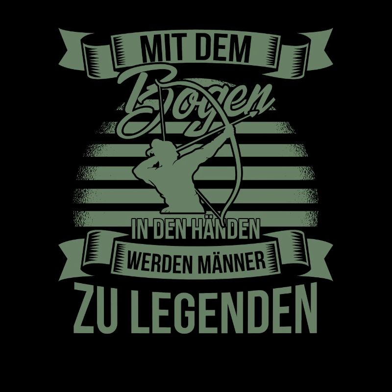 Bogenschiessen mit dem Bogen in den Händen