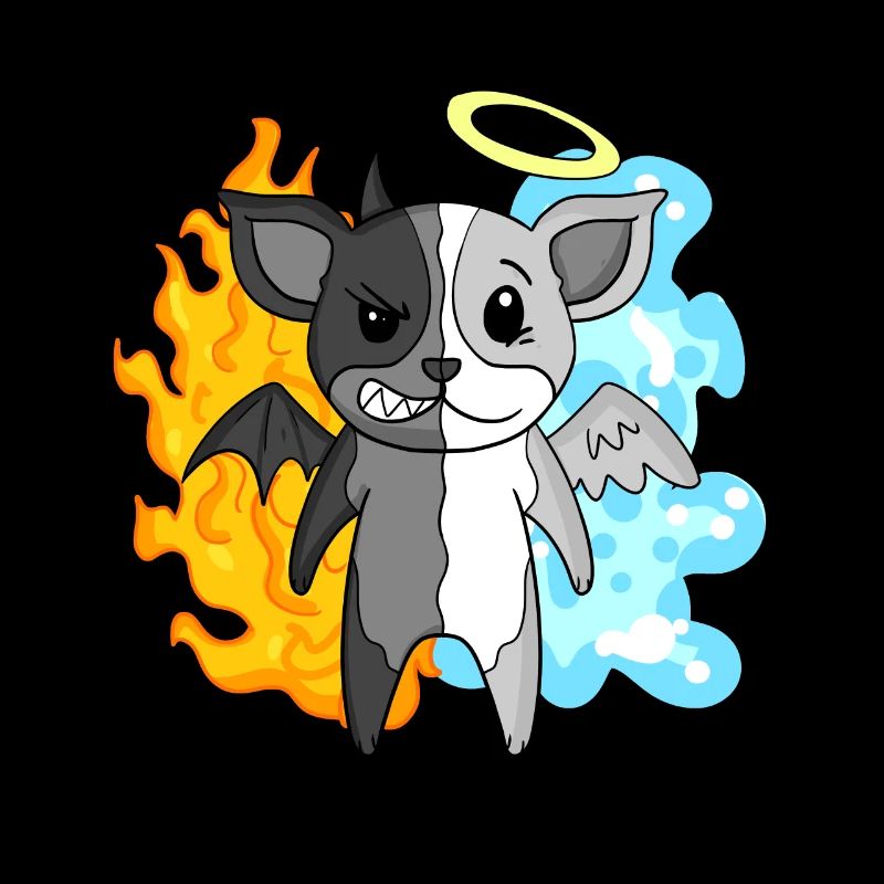 Dog Terrier - Angel and Devil