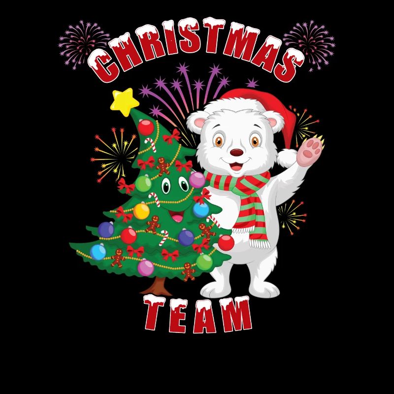 Weihnachtliches Eisbärchen mit Weihnachtsbaum