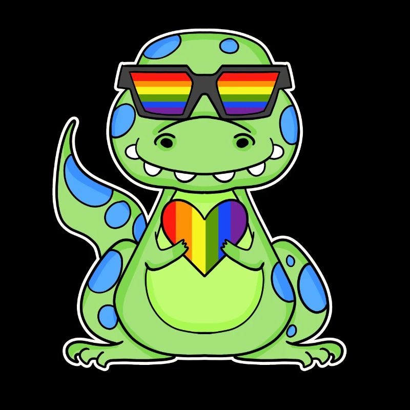LGBT Tier Dinosaurier Regenbogen Herz