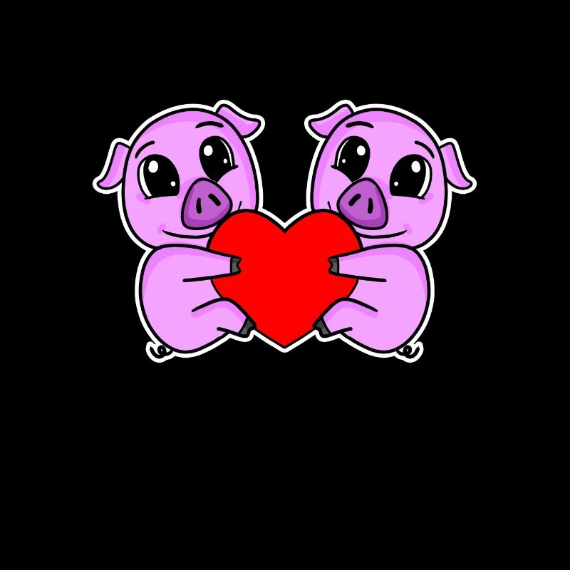 Cœur de Cochon Amour Cochons