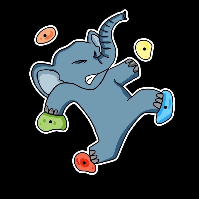 Motif éléphant grimpant