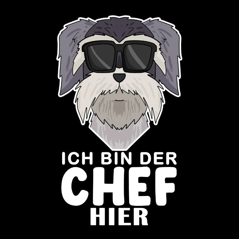 cooler Hund Schnauzer Chef Spruch