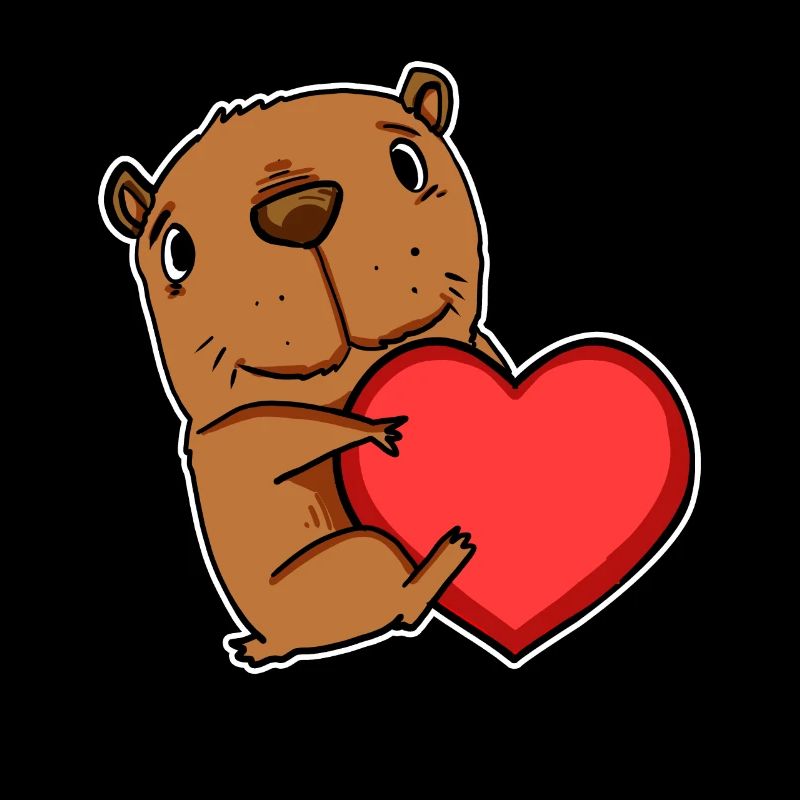 Motif de cœur Capybara capybara