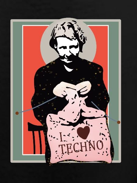 Techno Sewing Art Illustration
