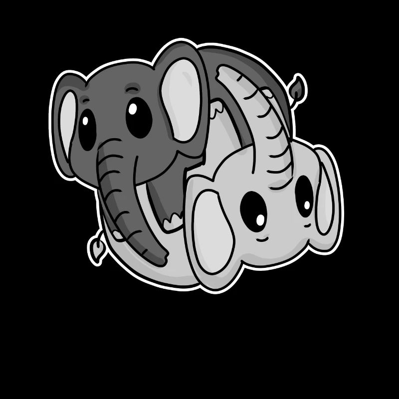 Symbole Yin Yang de l’éléphant