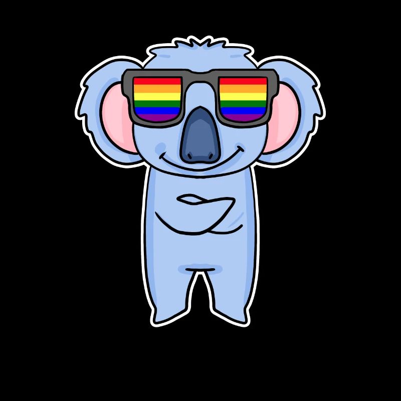 Arc-en-ciel - Koala avec lunettes