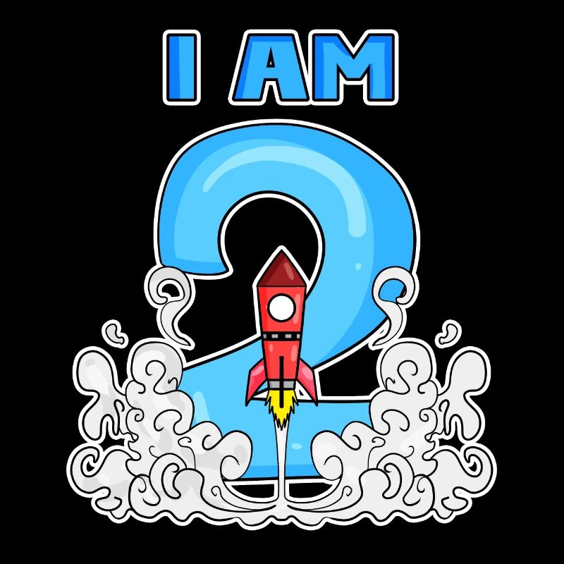 2 Birthday Boy Astronaut Rocket - two years