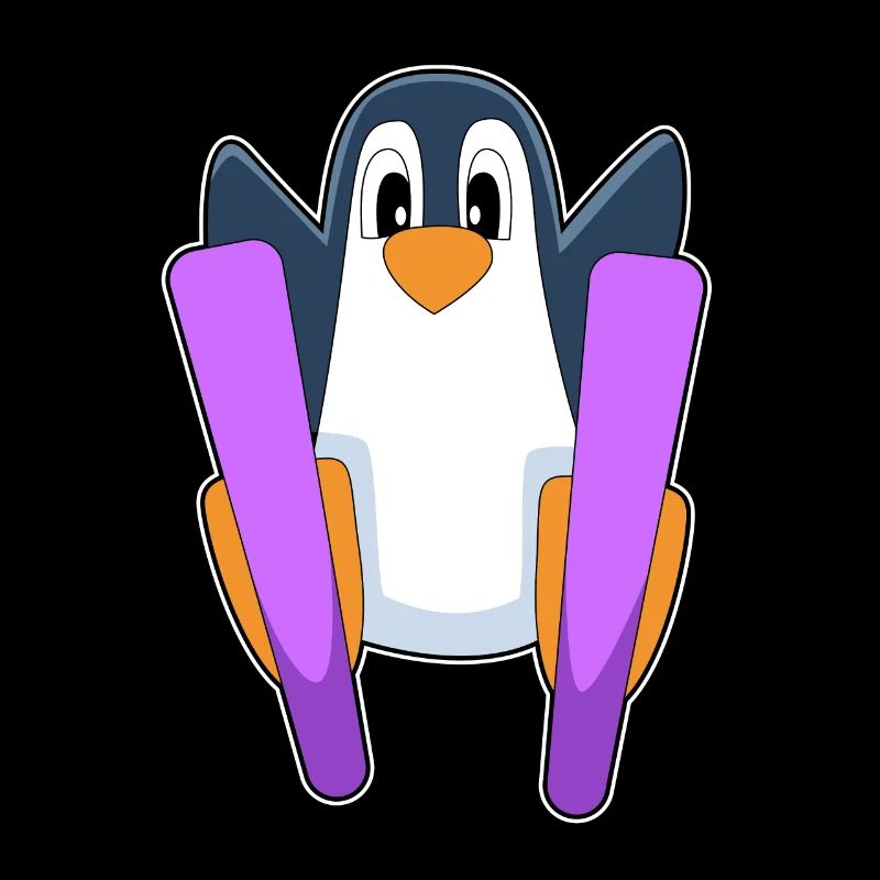 Pinguin Skifahrer Ski