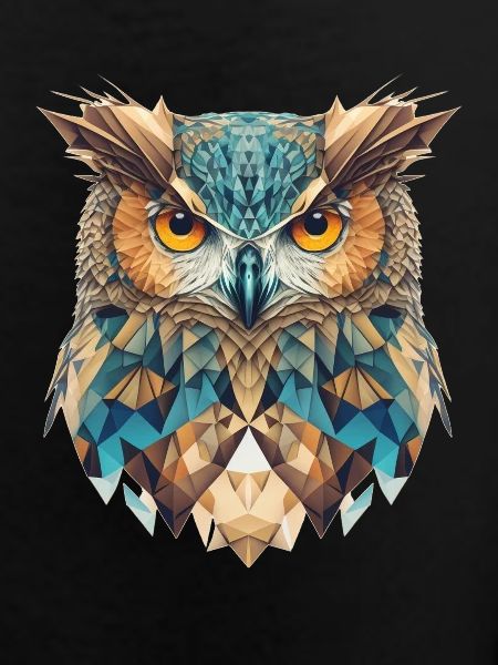 Geometric owl head
