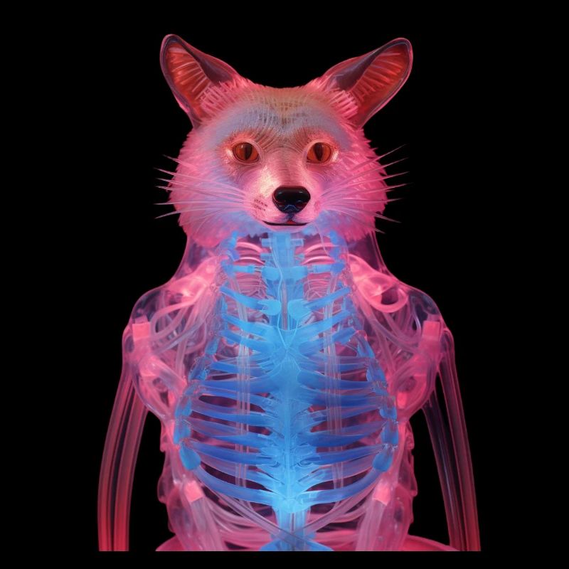 Glowing fox with neon effect