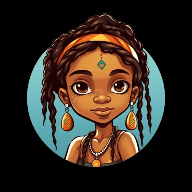 Afro Schwarz Kind Junge Mädchen Ethno Geschenkidee