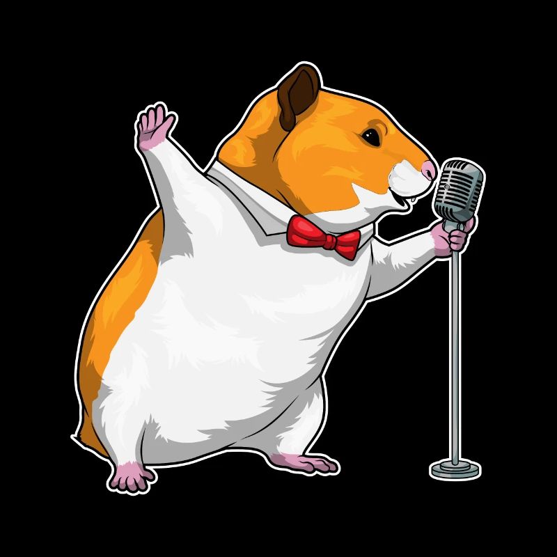 Chanteur de hamster Chant au micro