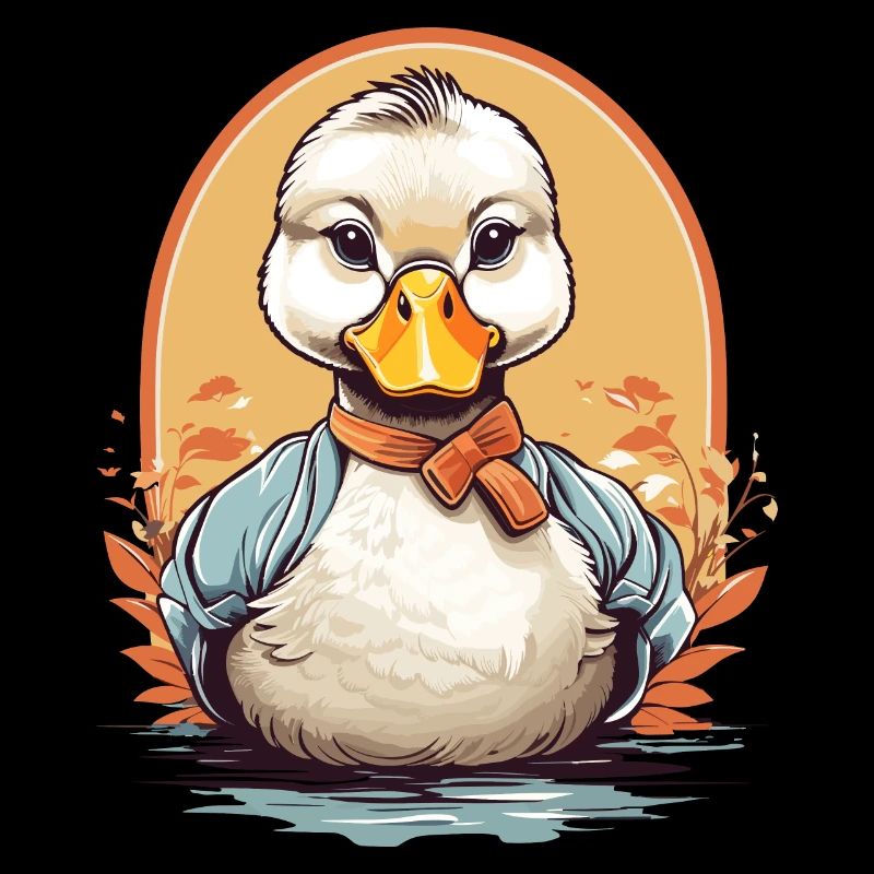 Canard mignon avec noeud