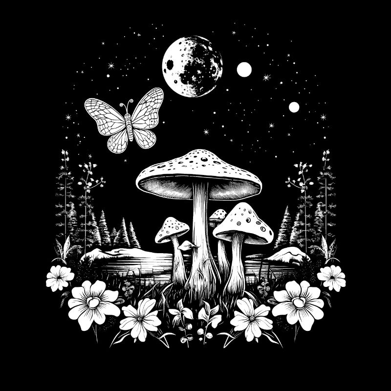 Fairycore Cottagecore Champignons Fée Grunge Lune