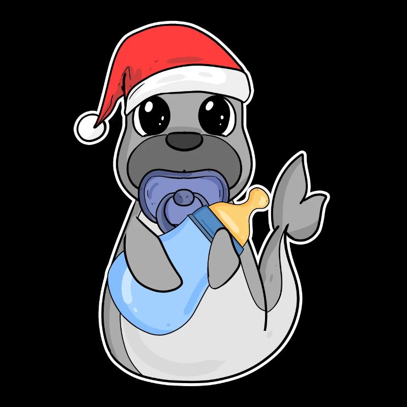 Bébé Lion de mer Noël