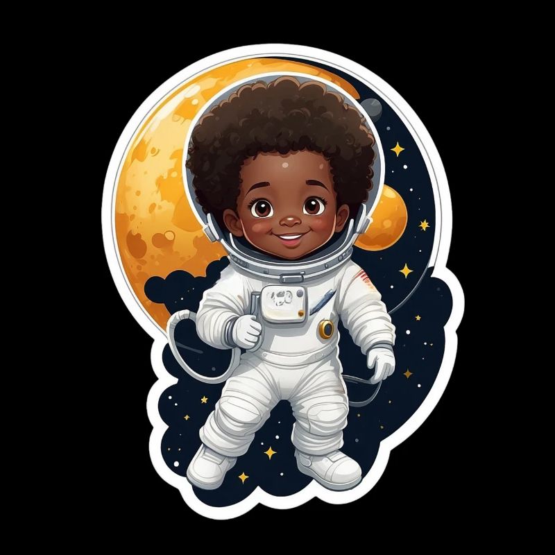 Kids astronaut with moon background