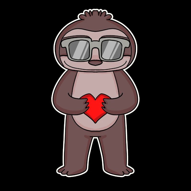 Faultier mit Herz und Brille