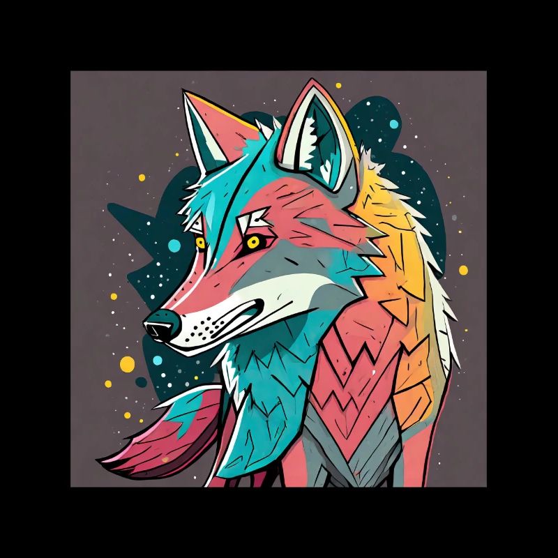 Geometrischer Wolf Farbexplosion