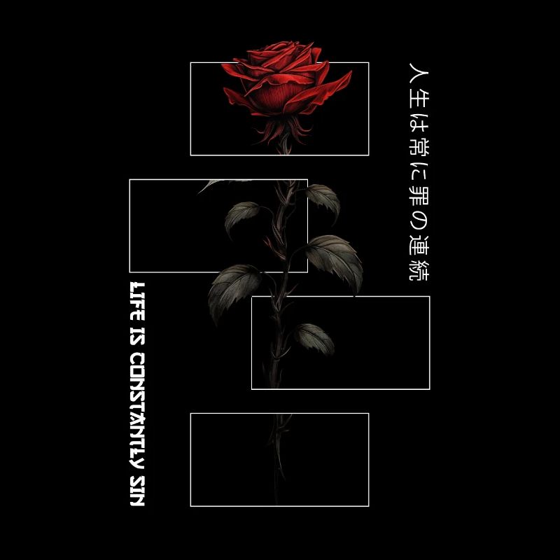 La vie est constamment Sin Rose Script japonais