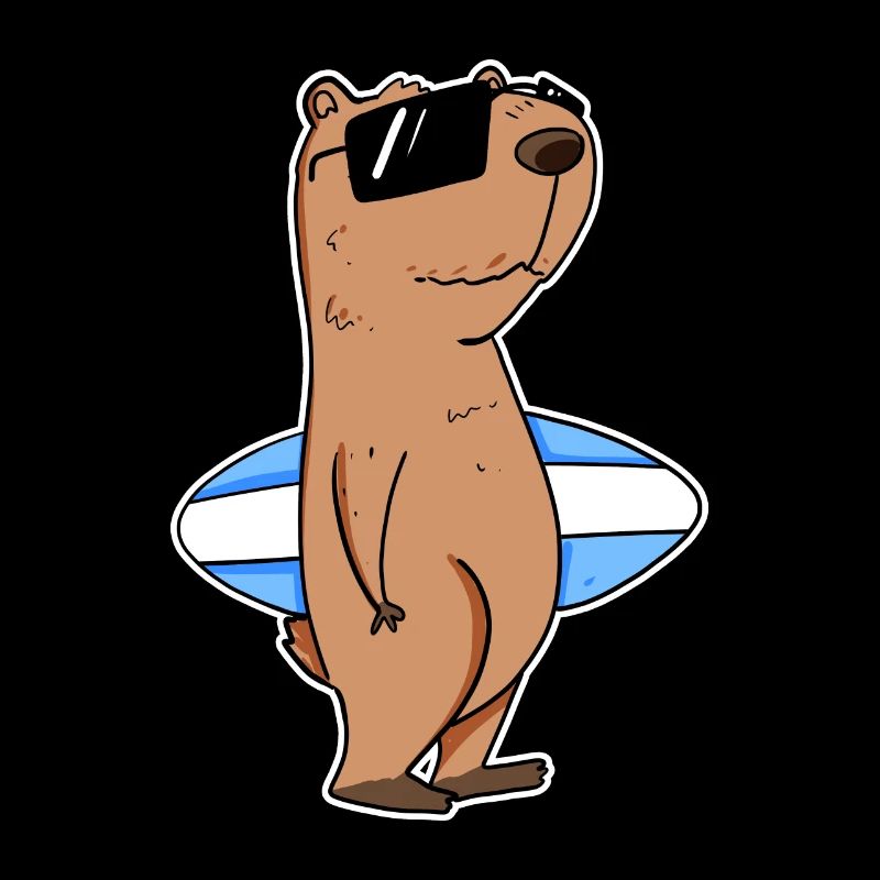 Capybara Surf Capybara Surfer Motif