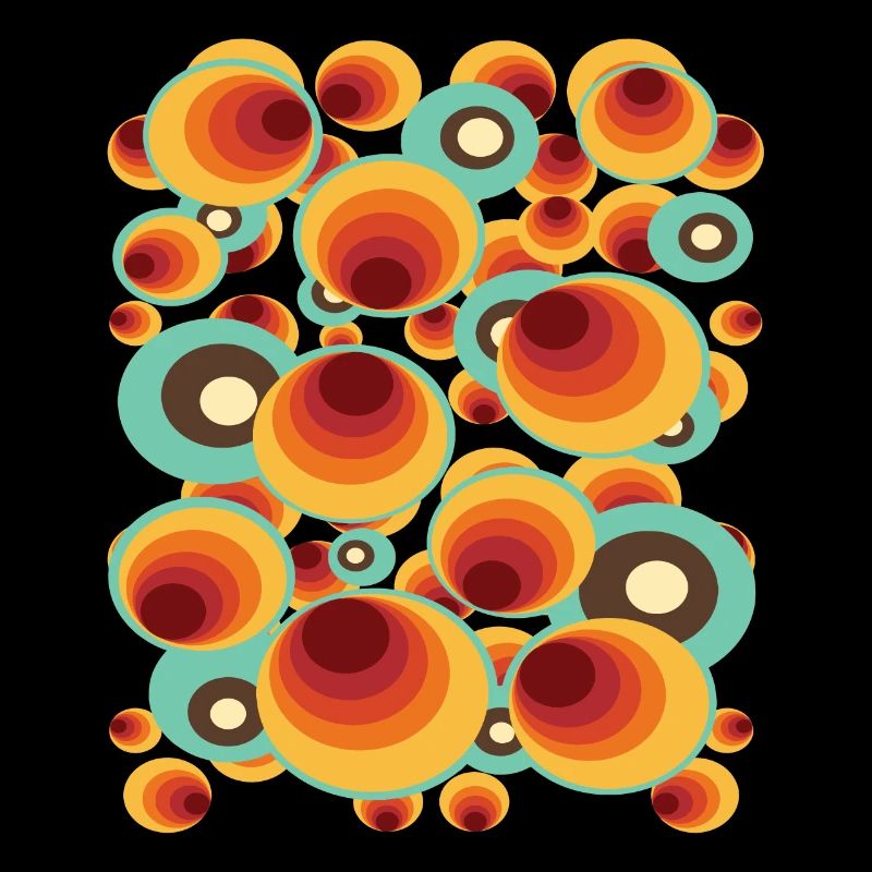 Retro Polka Dots Circle Pattern