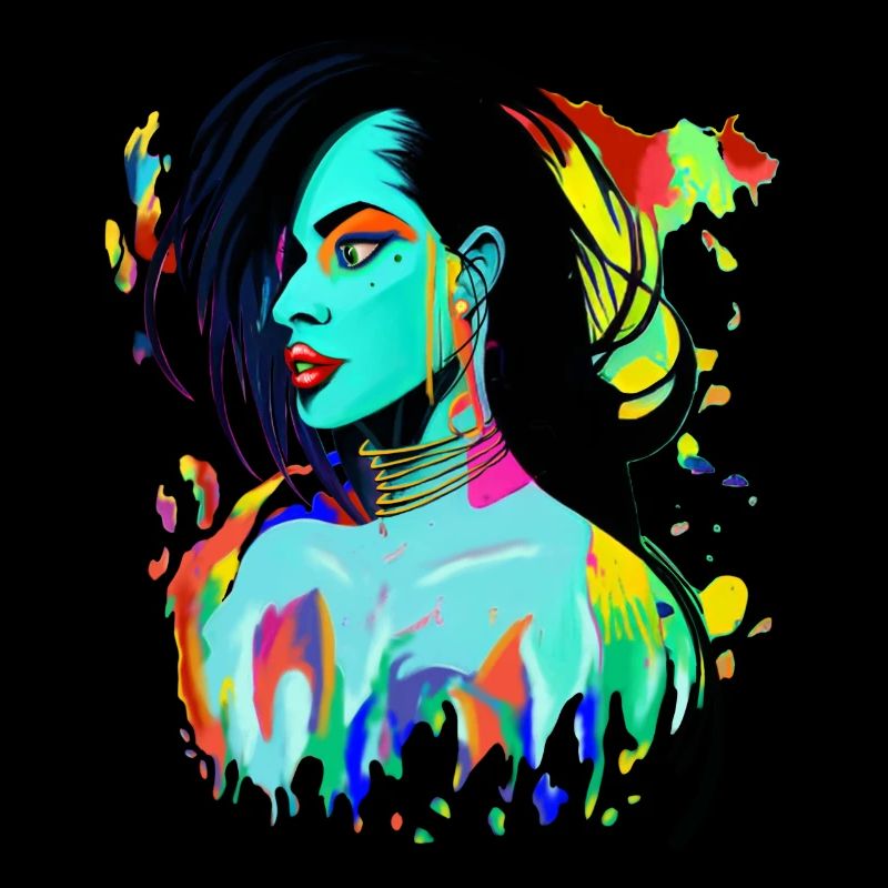 Neon Porträt Farbexplosion