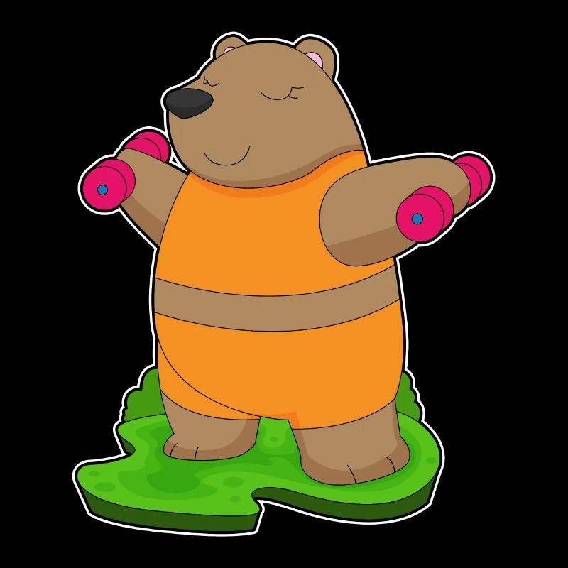 Bear Bodybuilder Dumbbells Bodybuilding