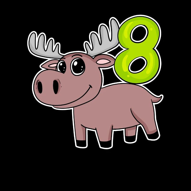 Motif 8e anniversaire Moose - Huit ans