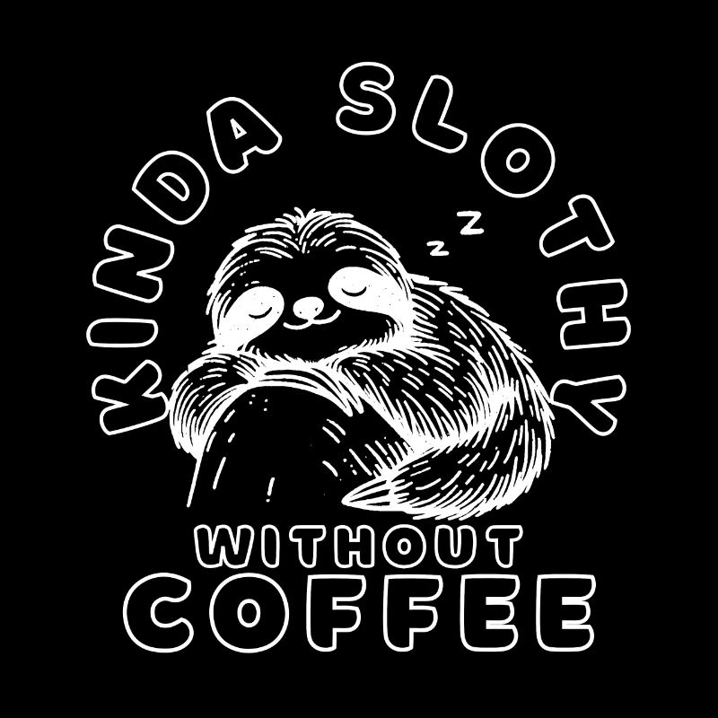 Funny Sleeping Sloth Coffee Quote