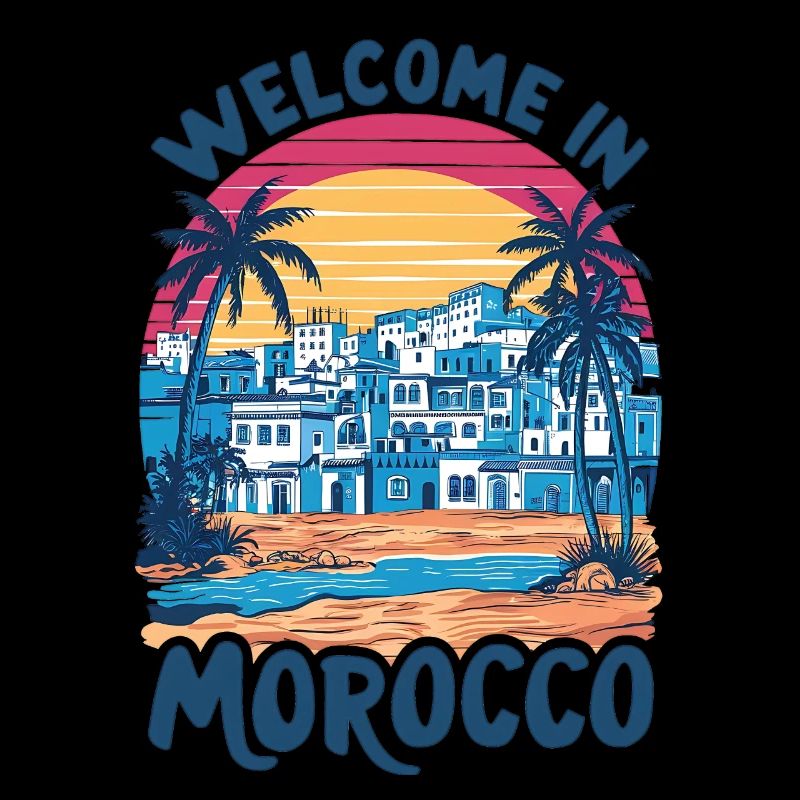 Coucher de soleil sur le village marocain