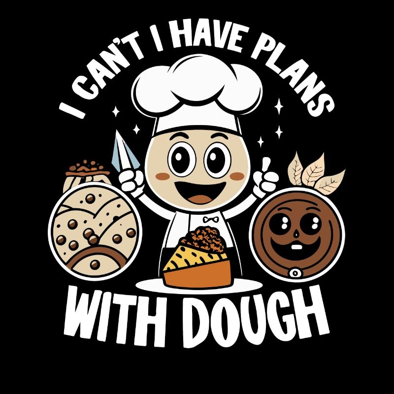 Chef with dough joy