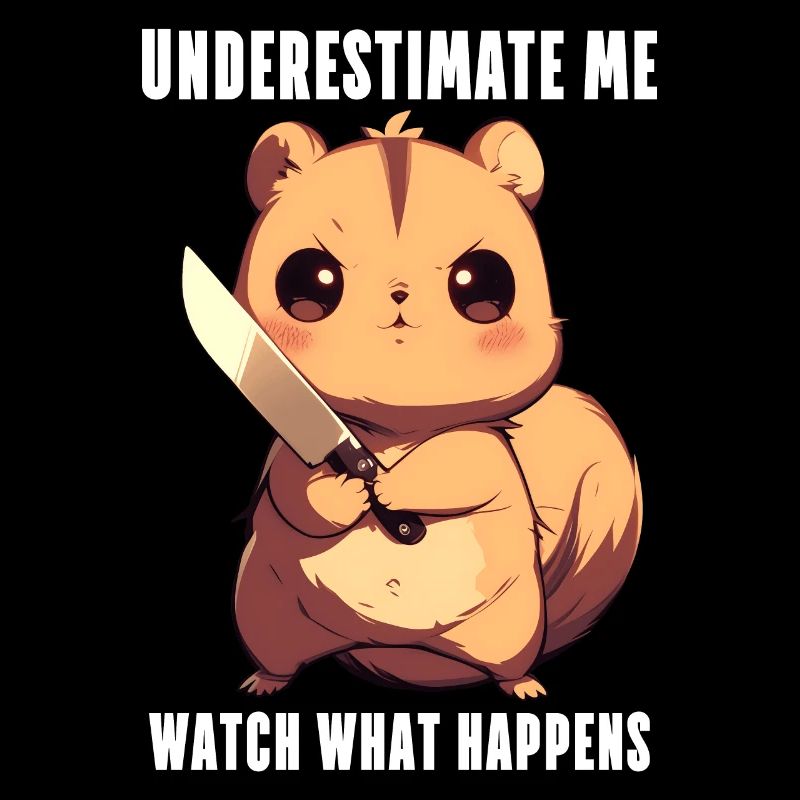 Eichhörnchen mit Messer Anime Kawaii Geschenk