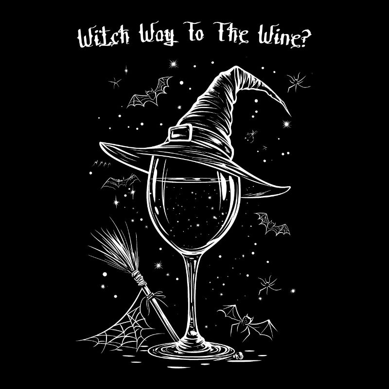 Chemin de sorcière vers le vin ? Drôle d’Halloween Sorcière Vin