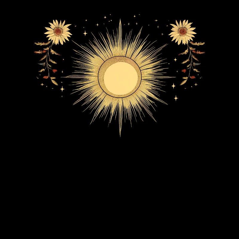 Boho soleil Bohème fleurs florales cadeau graphique